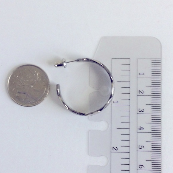 Twisted 2 Tone Hoop Earrings - Picture 4 of 5